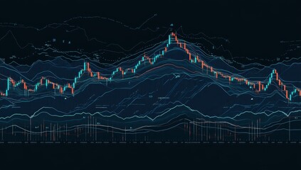 Wall Mural - Abstract financial chart showing market trends and data analysis.