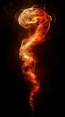 Poster - Fiery Abstract Swirl of Energy Rising in Darkness