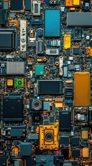 Poster - Abstract Technology Background with Colorful Circuit and Devices