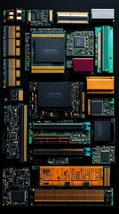Poster - Abstract Arrangement of Various Computer Circuit Boards and Components
