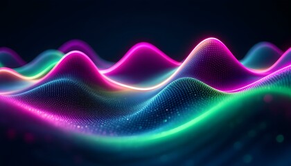 Poster - Abstract flowing wavy lines. Colorful dynamic wave background design element for concepts of music, party, and technology. A colorful, abstract wall with a blue background. Wave style gradient