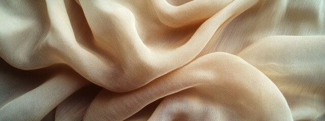 Poster - Soft, draped beige fabric with subtle texture and folds.