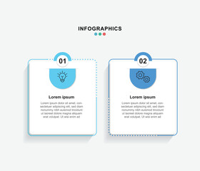 Fototapete - Business infographic template.  2 Step timeline journey. Process diagram,  2 options on white background