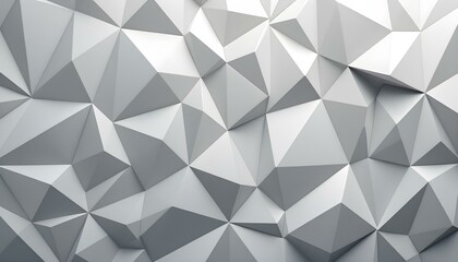 Poster - White silver geometric universal background for business presentation. Abstract elegant seamless pattern. Minimalist empty triangular background. Modern digital Happy New Year background cover banner