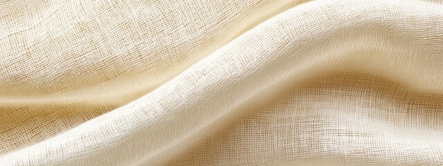 Poster - Soft, creamy beige linen fabric texture.