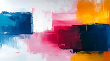 Poster - Abstract painting featuring bold colors and dynamic brush strokes, evoking emotion and movement.