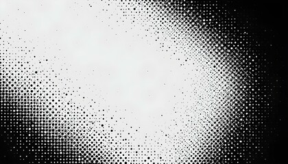 Poster - Monochrome printing raster, abstract halftone background. Halftone corner texture. The faded dot pattern for design prints. Bg abstract gradient. Black geometric background for overlay effect.