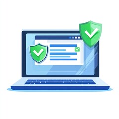 Poster - Secure online data protection on laptop.