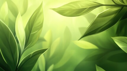 Aufkleber - Lush green foliage, sunlight through leaves, vibrant plant life, natural background.