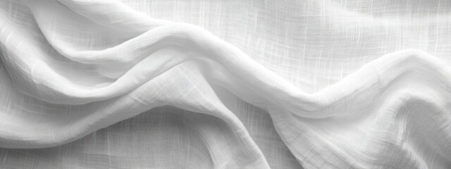 Poster - White fabric texture. Soft, flowing drapes of luxurious textile.