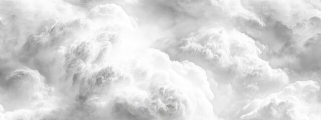 Leinwandbilder - Abstract grayscale image of fluffy clouds, showing texture and light.