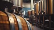 © ArpPSIqee - A bustling brewery with brewing equipment and barrels, Craft beer brewing in progress, Artisanal brewery style