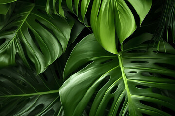 Wall Mural - green leaf background