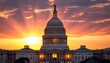 © Lefty - Election day sunrise at the capitol building washington d.C. Political event photography dramatic landscape inspirational concept