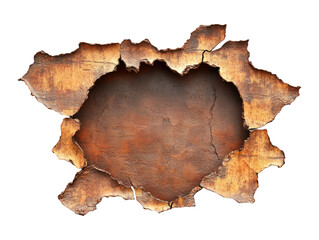 Wall Mural - Isolated Leather Hole with Scar Marks on Transparent Background