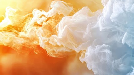 Poster - Golden yellow fading into pastel white for a light and elegant atmosphere