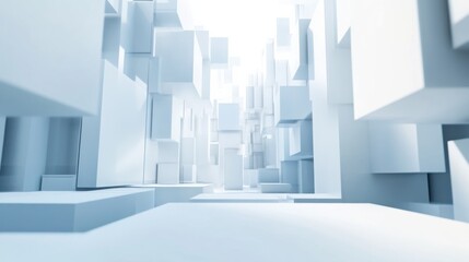 Aufkleber - A futuristic block-building scene with advanced robotic blocks in a futuristic cityscape, Sci-fi cityscape style, photo of