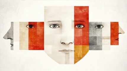 Poster - Abstract Representation of Human Faces with Geometric Shapes and Textures