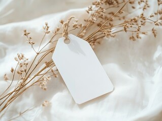 Wall Mural - Empty white price tag or gift tag, Mockup tag