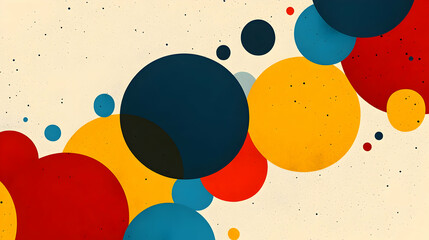 Poster - Abstract composition of colorful circles on a textured background.