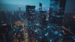 © Teeraphon - abstract professional business team people innovation connection of line from nail node to node on Smart Innovation city with connection cyber security network reciprocity , networking concept