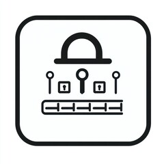 Poster - Simple graphic of a control panel with switches and a keyhole.