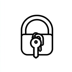 Poster - Padlock with key illustration.