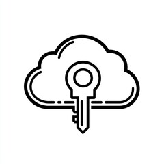 Poster - Cloud security key icon. (1)