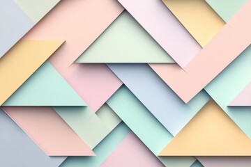 Poster - Colorful geometric paper shapes layered on a background showcasing modern design and artistic creativity