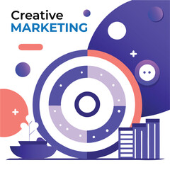 Fototapete - Marketing Competitor analysis online service research Isolated vector illustration generated Ai