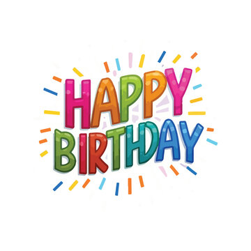 Colorful Happy Birthday typography vector illustration