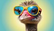 © sibtain - A funky ostrich with fashion sunglasses