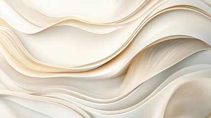 Poster - Elegant Abstract Waves in Soft Neutral Tones for Modern Design Aesthetic