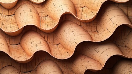 Poster - cork wave postcard background with empty copyspace in unique corkscrew design for creative projects