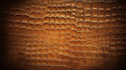 Poster - Elegant brown crocodile leather texture background for luxury design and fashion projects.