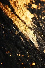 Sticker - Close-up of black surface with gold paint