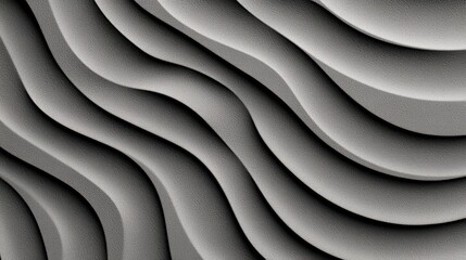 Poster - Abstract Gray Waves Flowing in Smooth Undulating Patterns for Modern Design Background