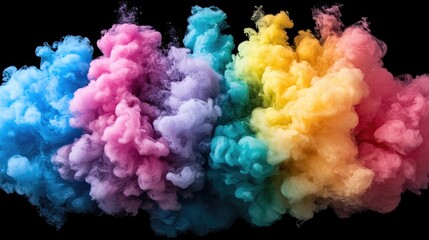 Aufkleber - Colorful smoke explosion art studio setting digital artwork abstract environment high-angle view visual impact