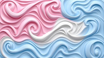 Poster - Fluid pink and blue abstract waves digital artwork modern art artistic environment close-up view
