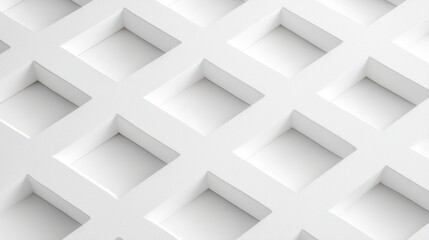 Poster - Clean Minimalist Background with Geometric White Squares and Open Spaces for Design