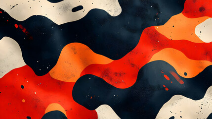 Poster - Abstract wavy pattern with vibrant colors and textures.