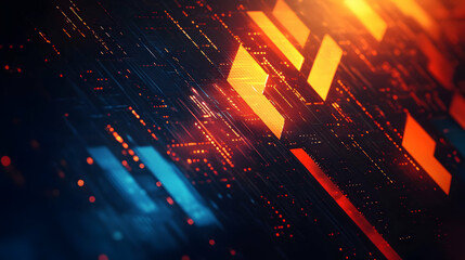 Fototapete - Abstract digital design with vibrant colors and patterns, suggesting technology and innovation.