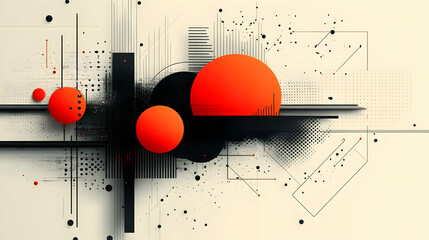 Poster - Abstract design featuring geometric shapes and vibrant colors, emphasizing modern aesthetics.