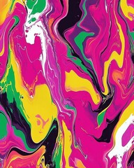 Poster - Abstract Swirling Paint Colorful Vibrant Artwork
