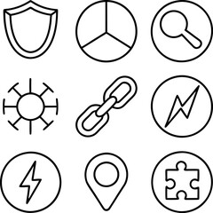 Poster - Security, Analysis, Search, Network, Link, Energy, Location, Puzzle Icons Set