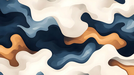 Poster - Abstract wavy pattern in earthy tones, suitable for backgrounds or design elements.
