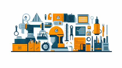 Poster - A collection of various tools and equipment for construction and DIY projects.
