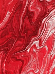 Wall Mural - Red and White Marble Pattern Close Up