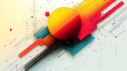 Poster - Abstract digital artwork featuring vibrant colors and geometric shapes.