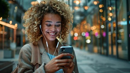 Sticker - The Woman with Smartphone Smiling